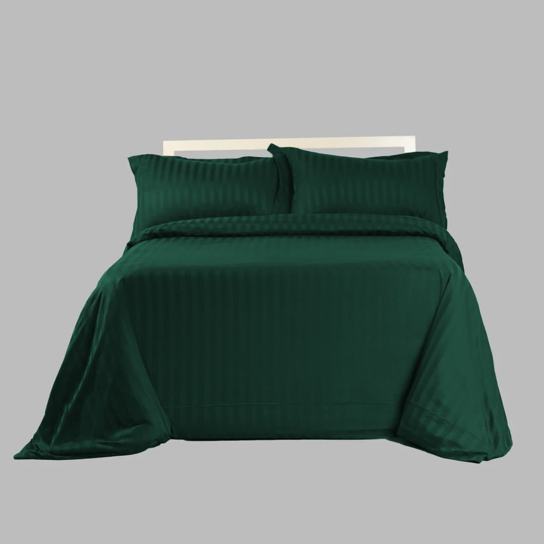 STRIPED GREEN BED SHEET SET