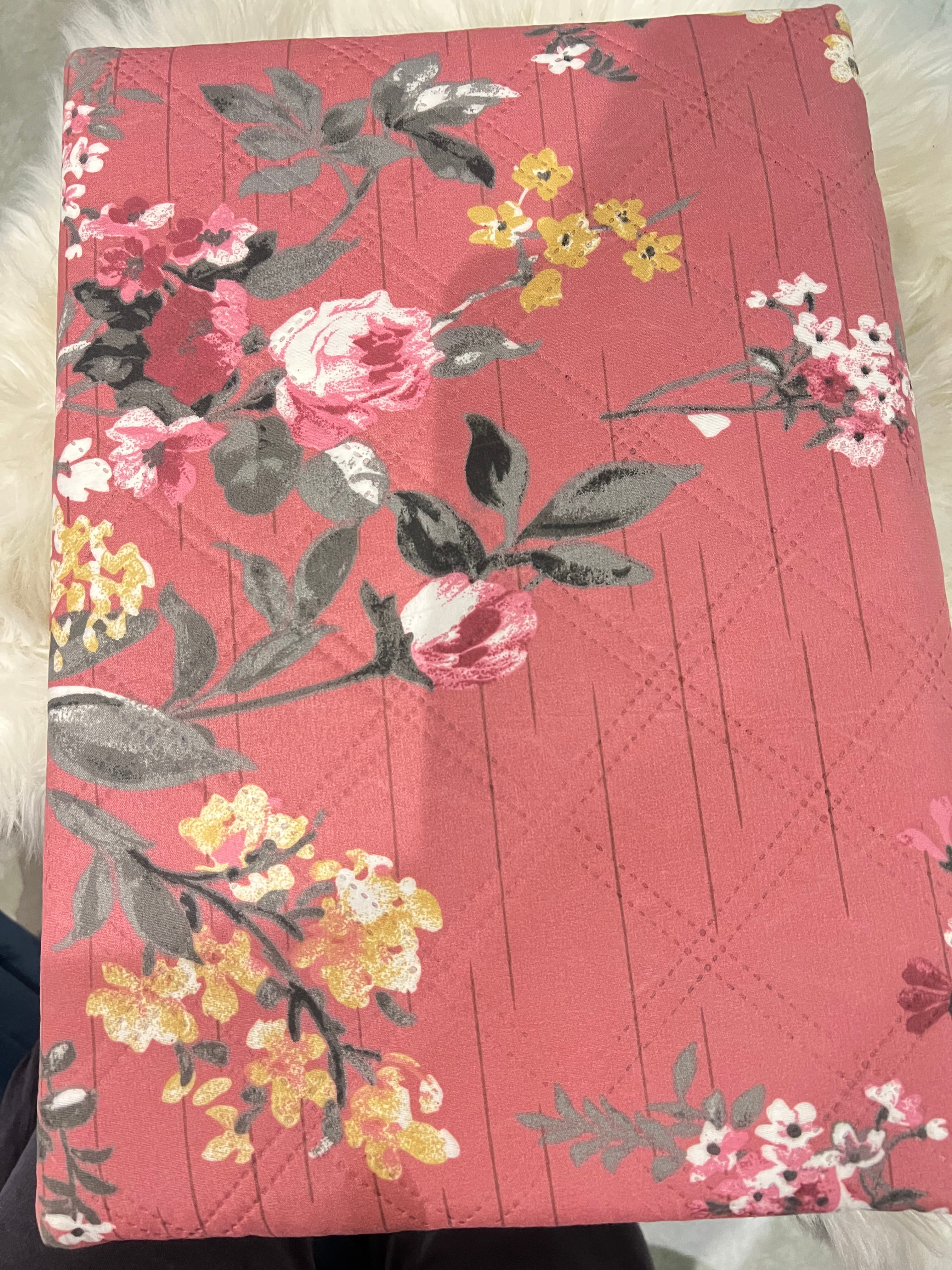 Pink Floral Bedspread