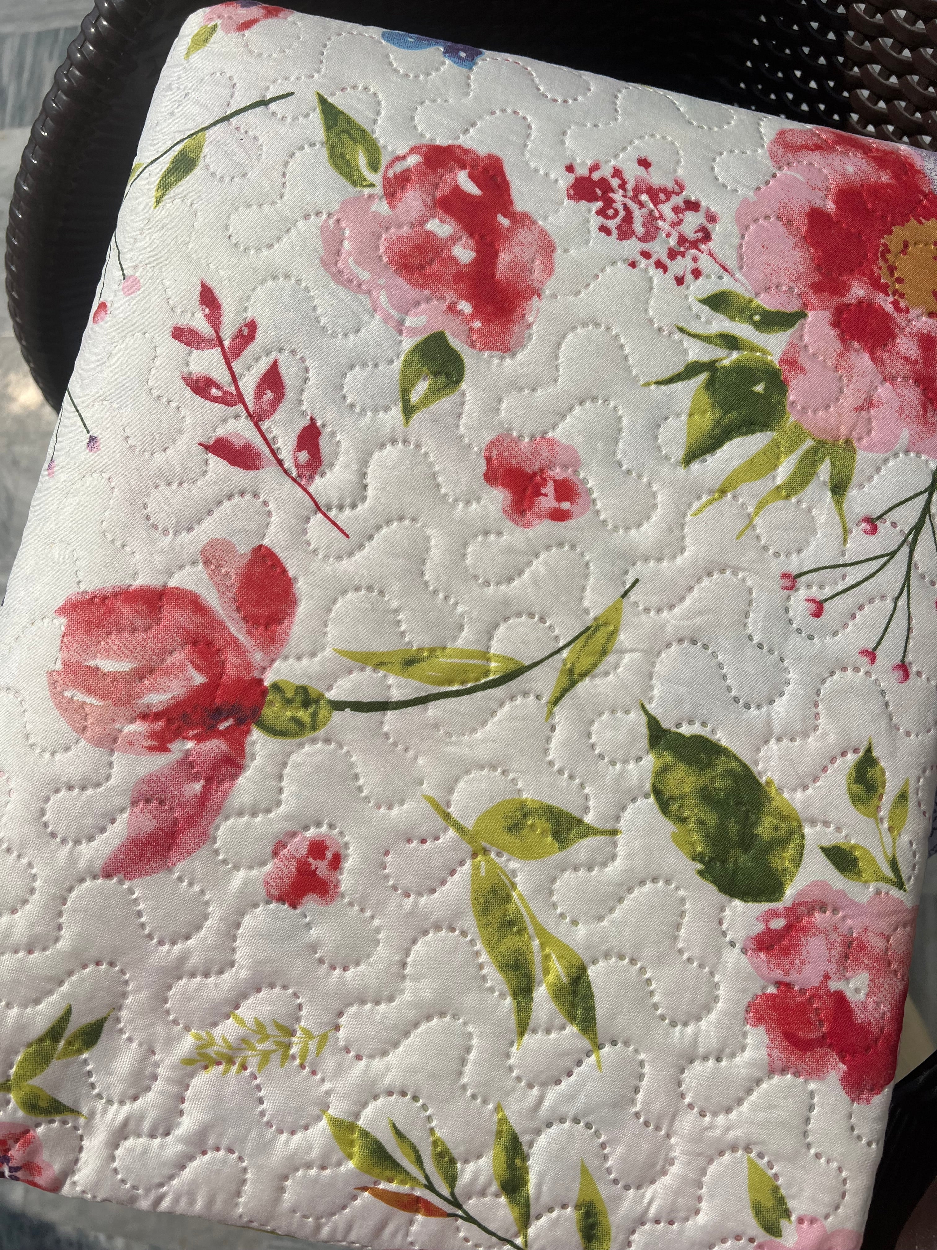 Off-white Floral Bedspread