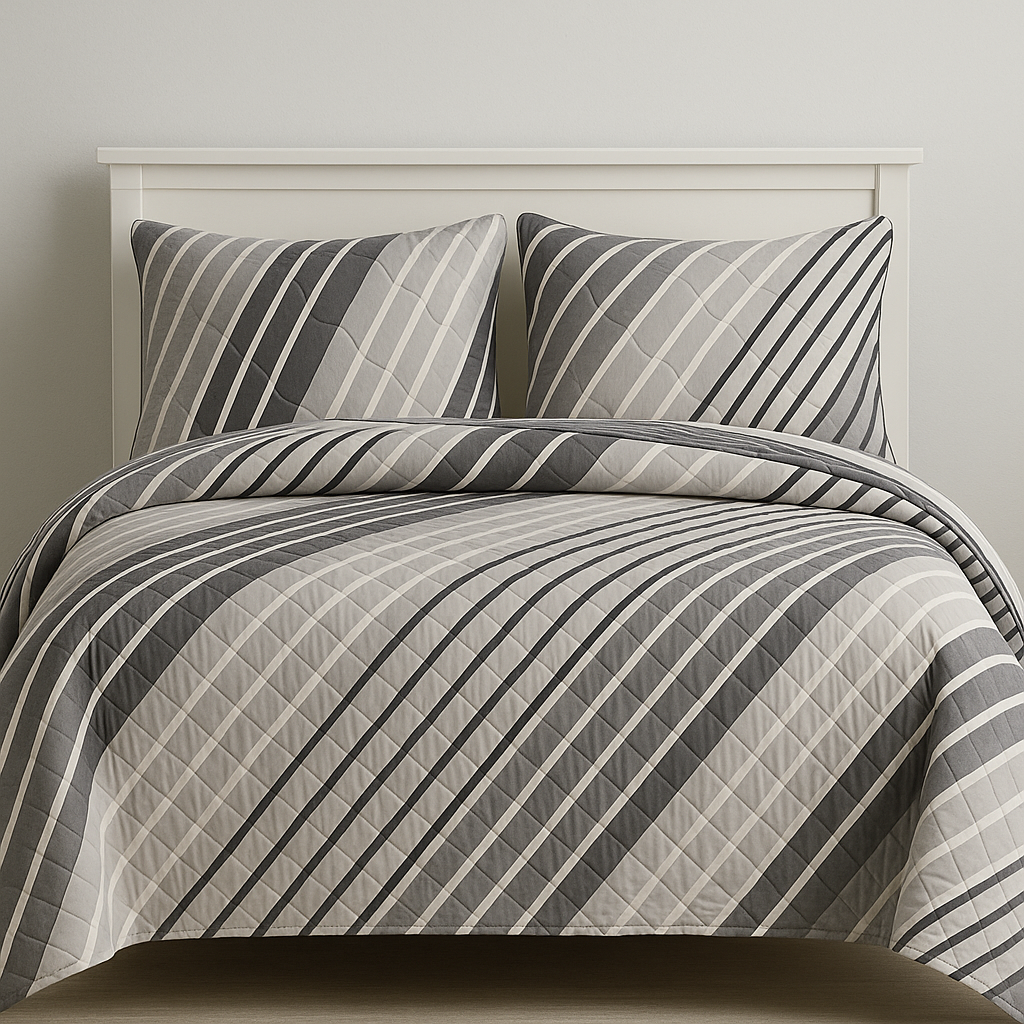 Grey Geomatric Bedspread