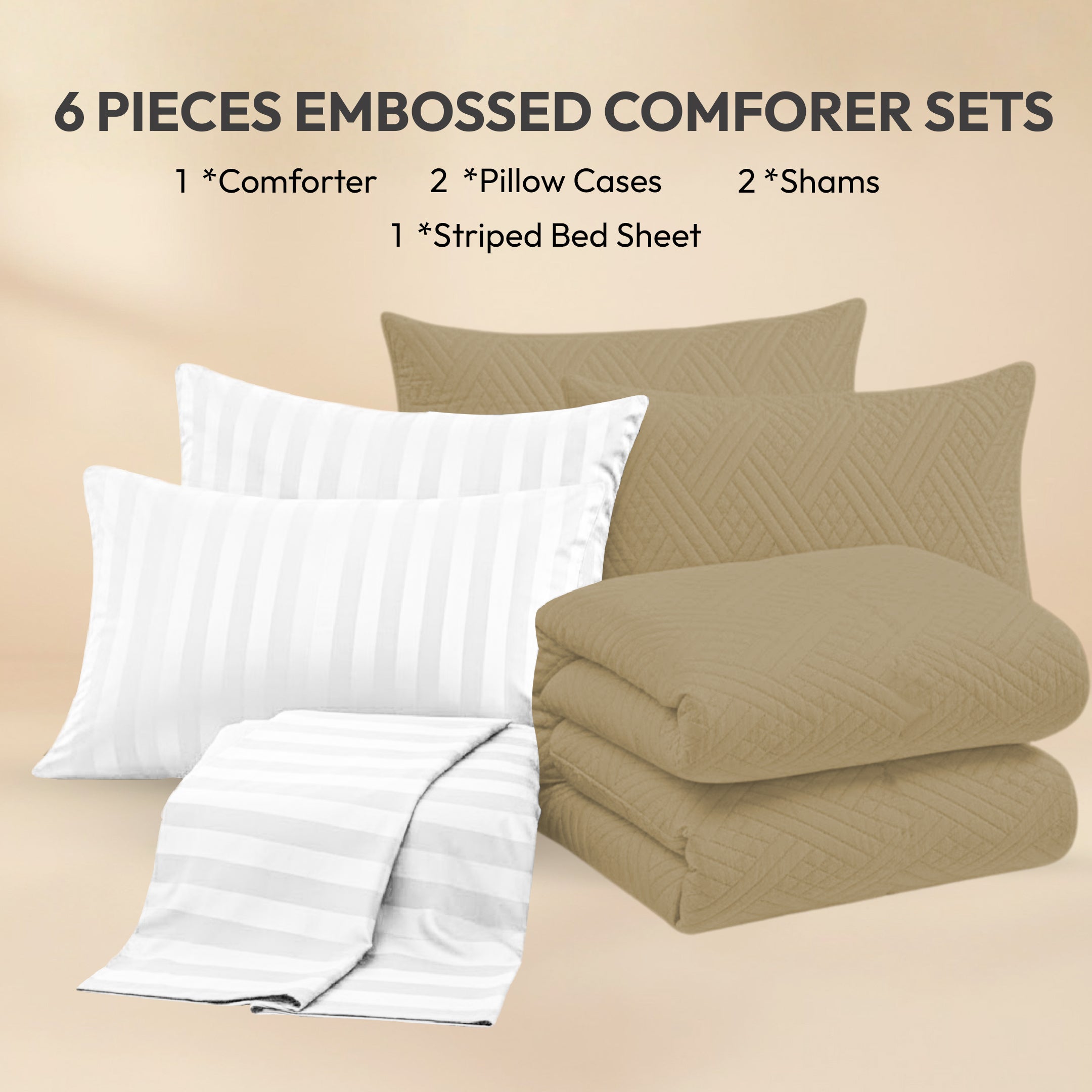 BEIGE BED SET (white)