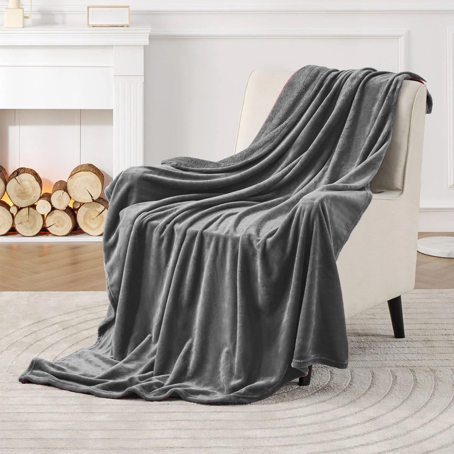 Grey plush blanket