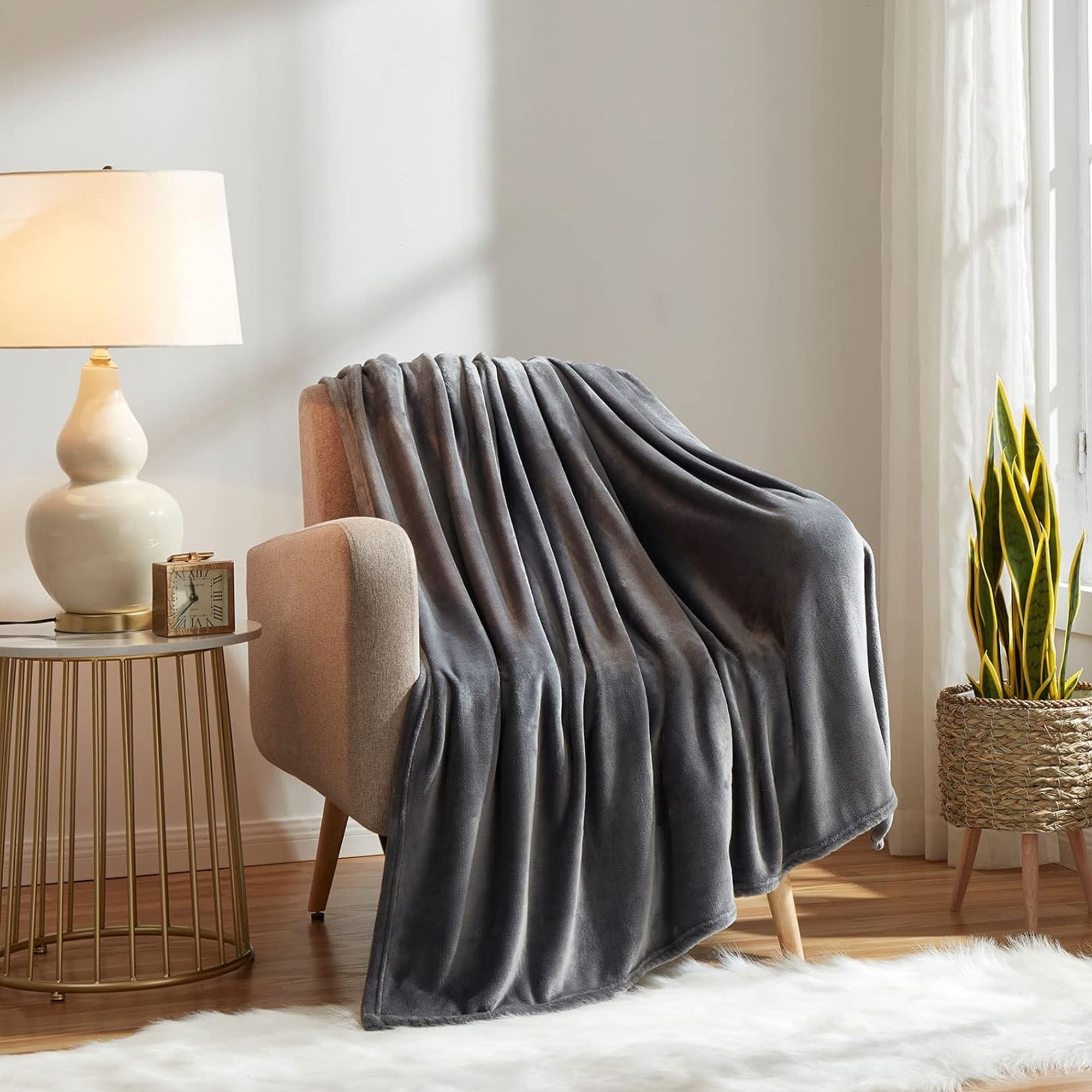 Grey plush blanket