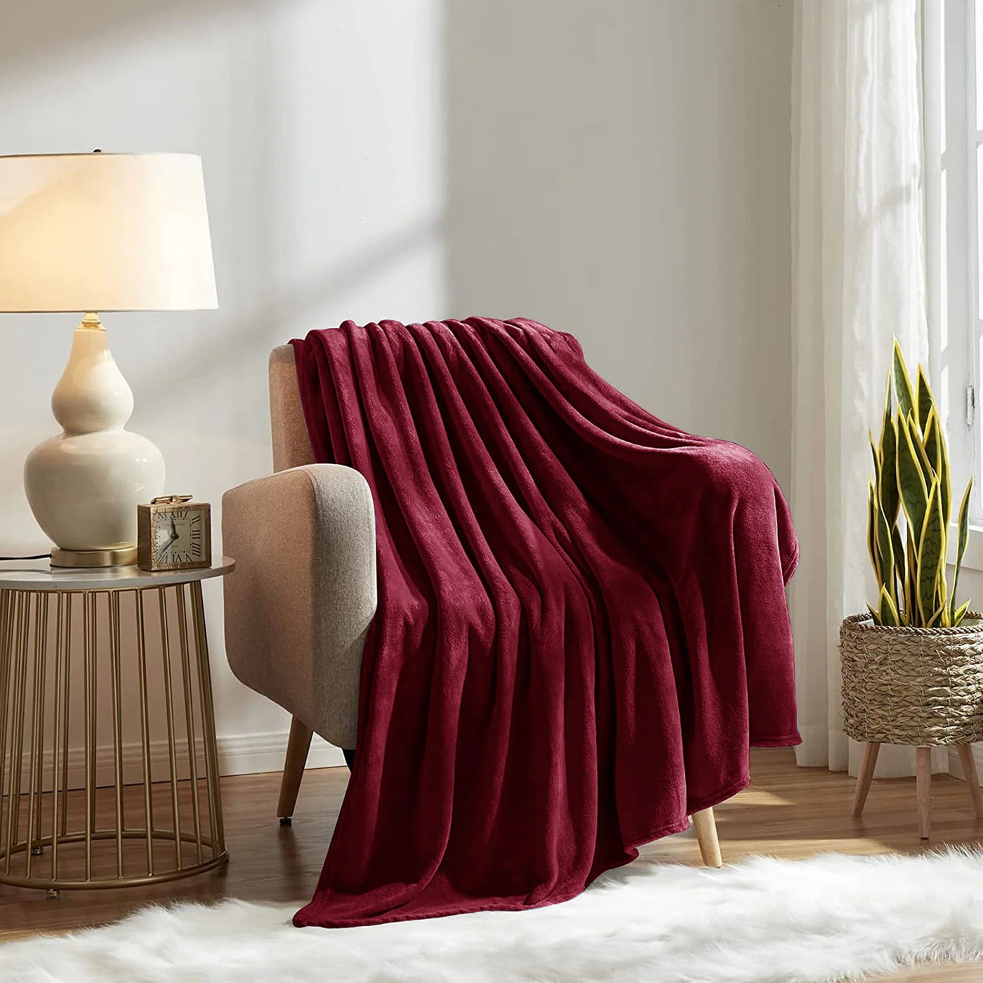 Maroon plush blanket