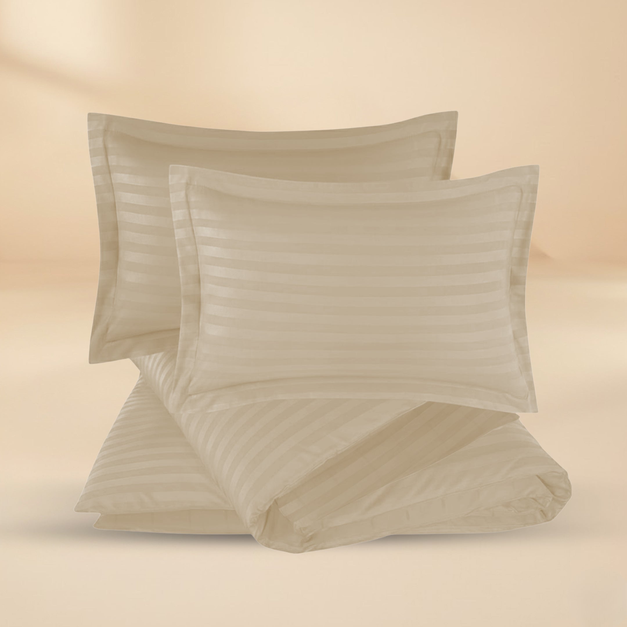 STRIPED OFF-WHITE BED SHEET SET