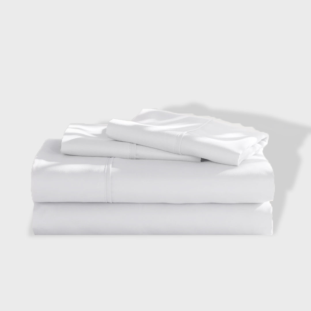 WHITE BED SHEET SET