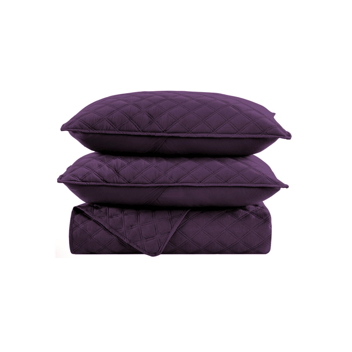 PLUM QUILTED BEDSPREAD SET