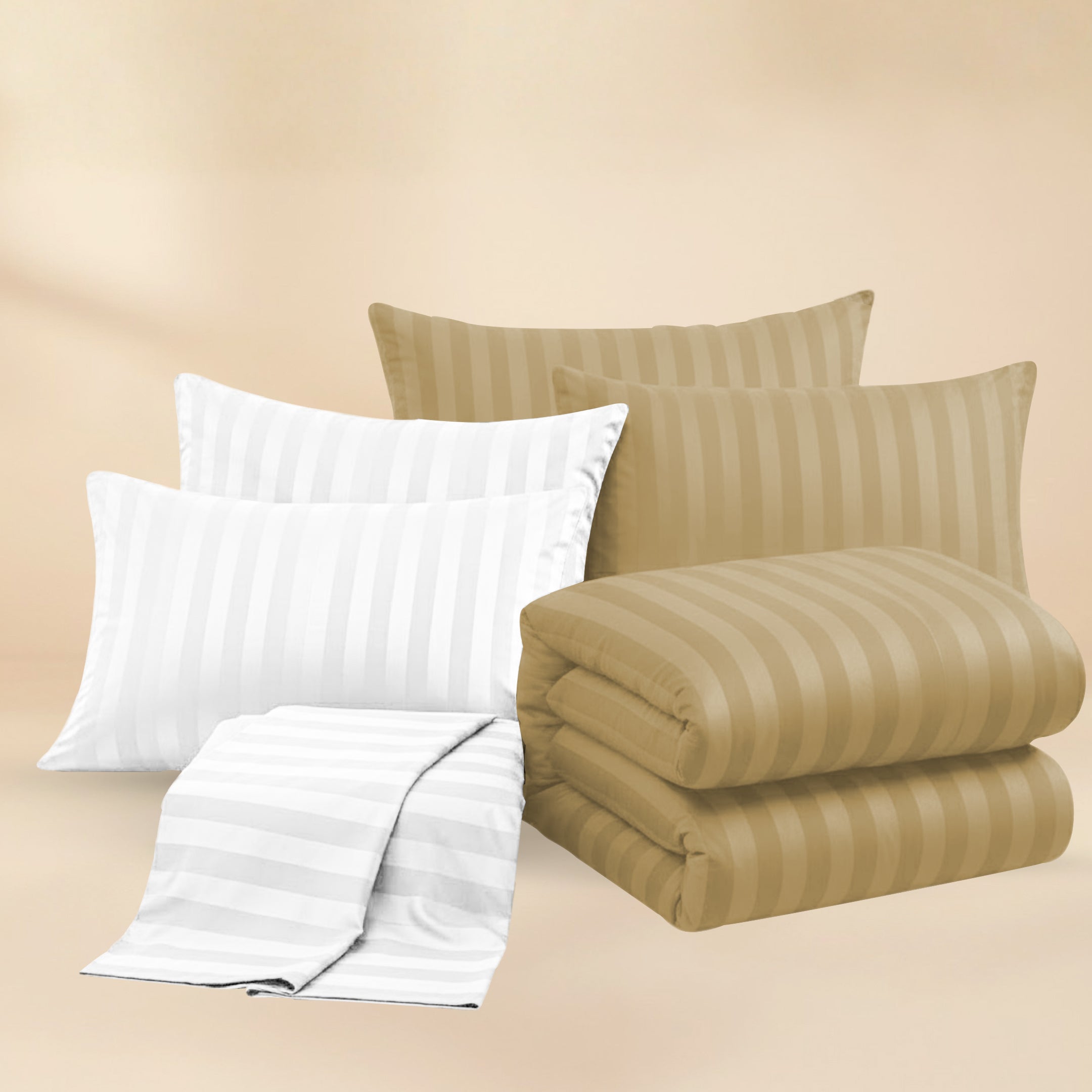 BEIGE STRIPED 6 PCS(white)