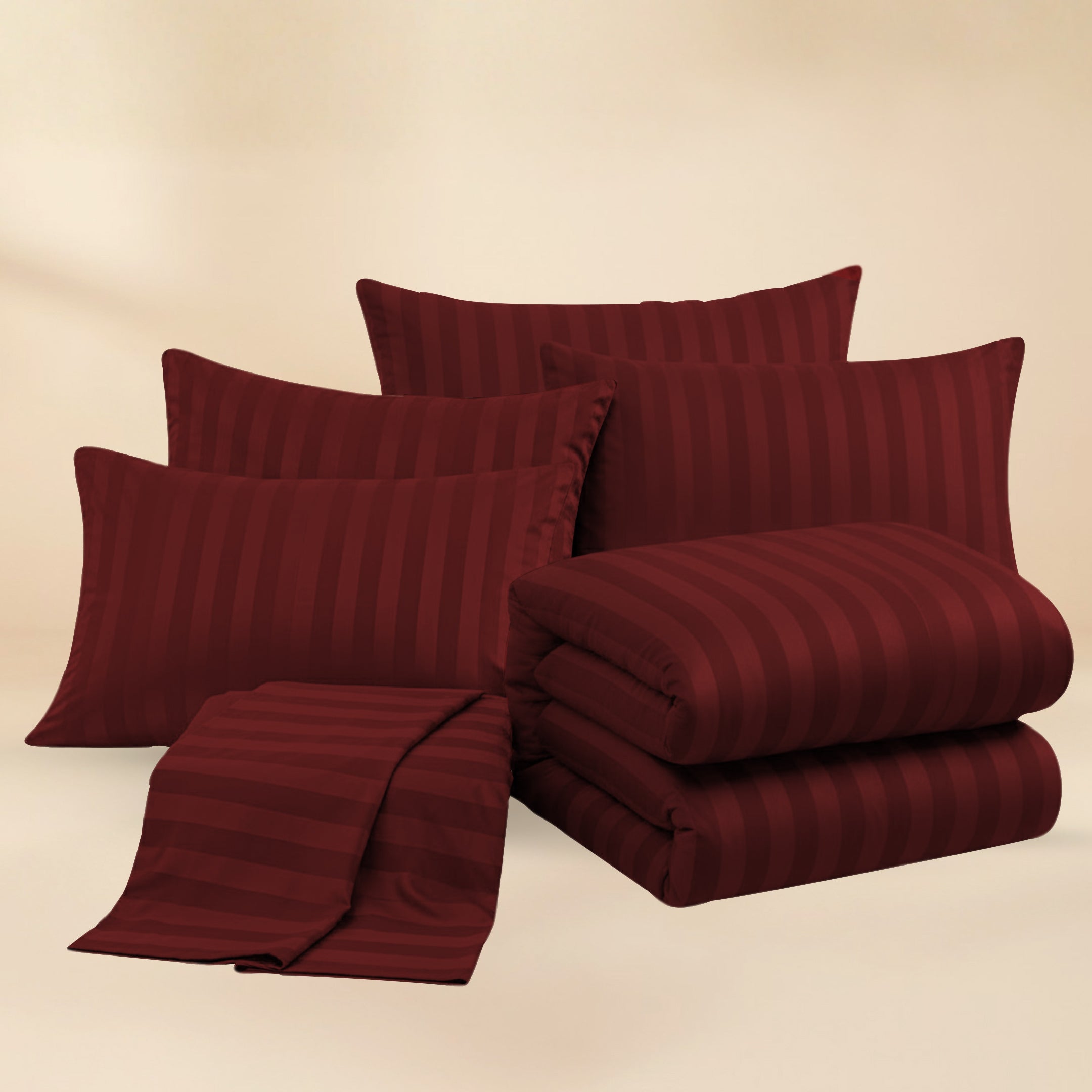 MAROON STRIPED 6 PCS