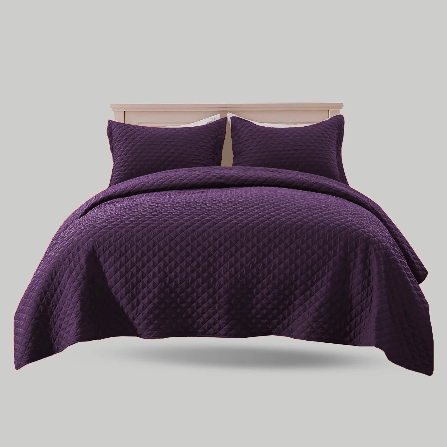 PLUM QUILTED BEDSPREAD SET