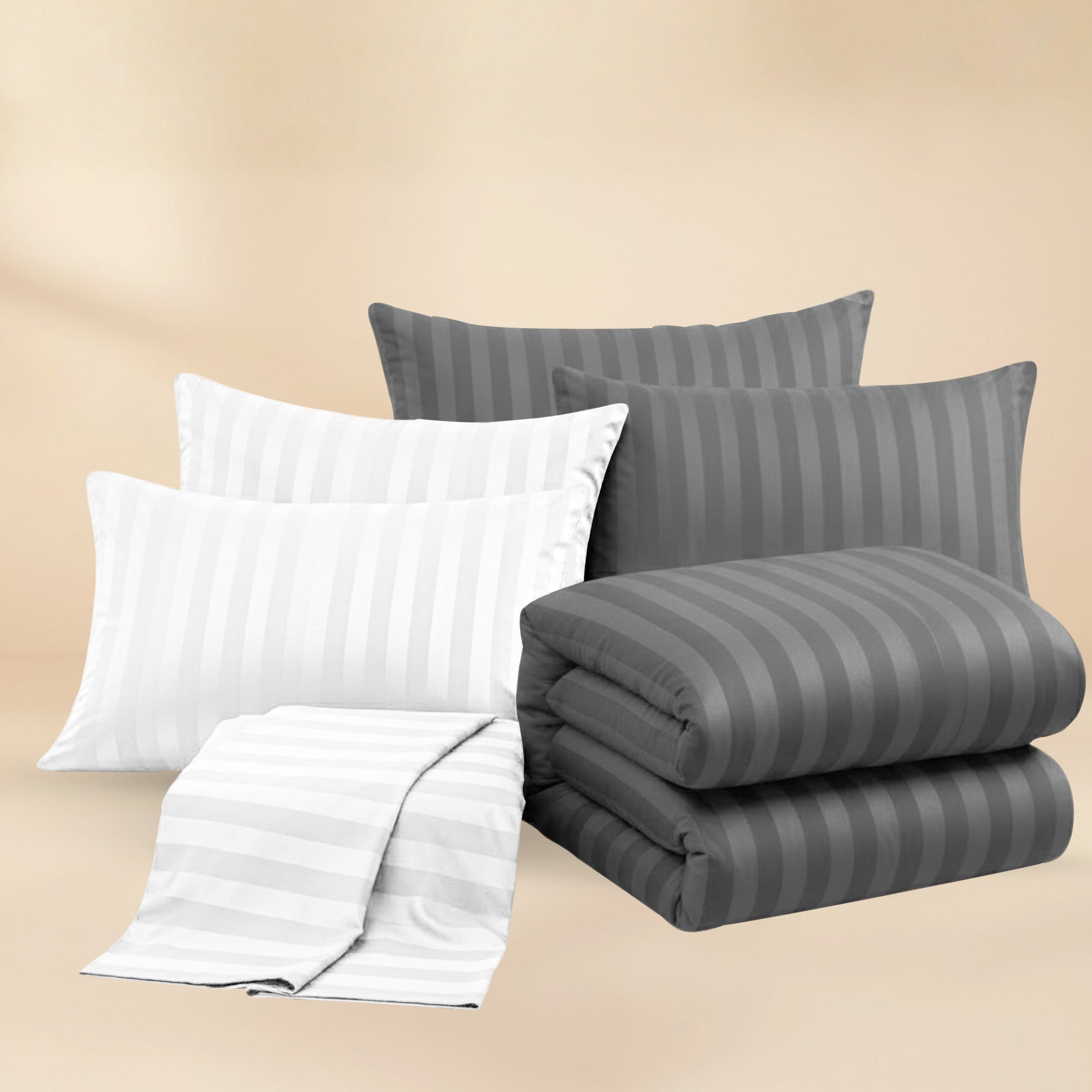 GREY STRIPED 6 PCS(white)