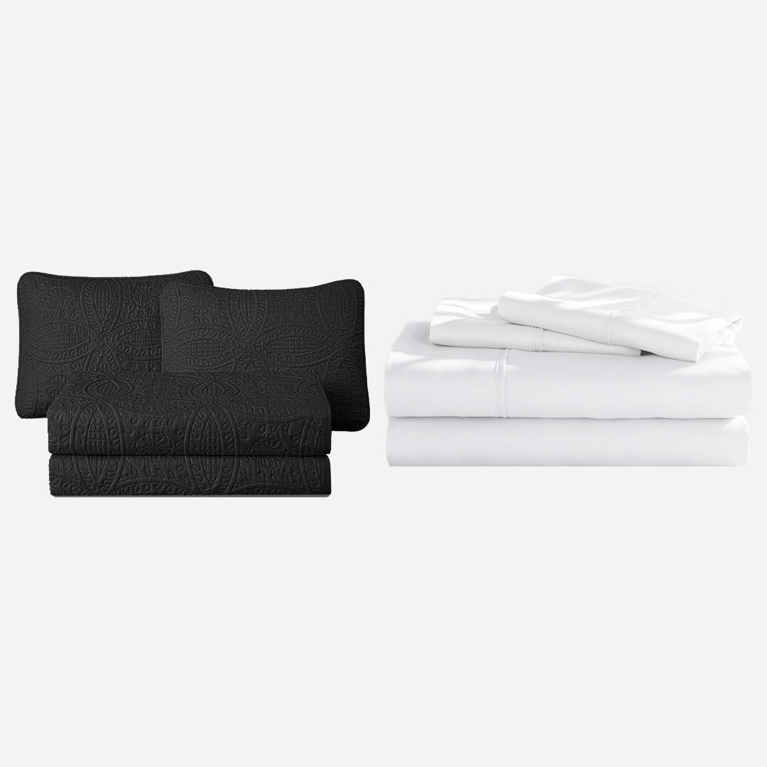 BLACK 6 PCS SET (white)
