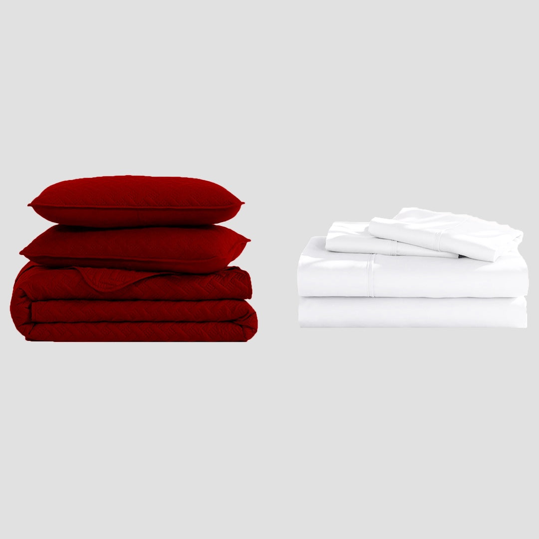 MAROON BED SET