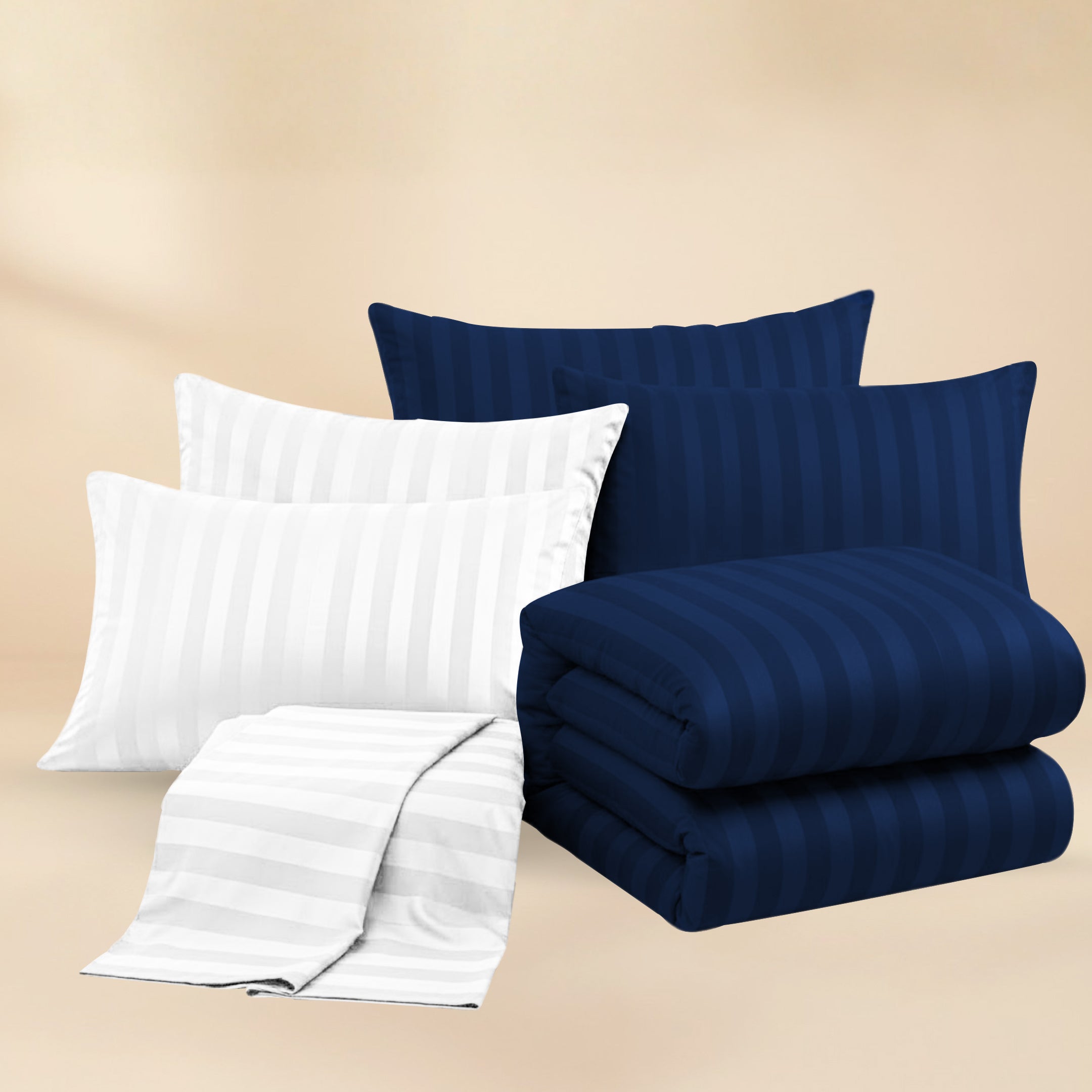 NAVY STRIPED 6 PCS(white)