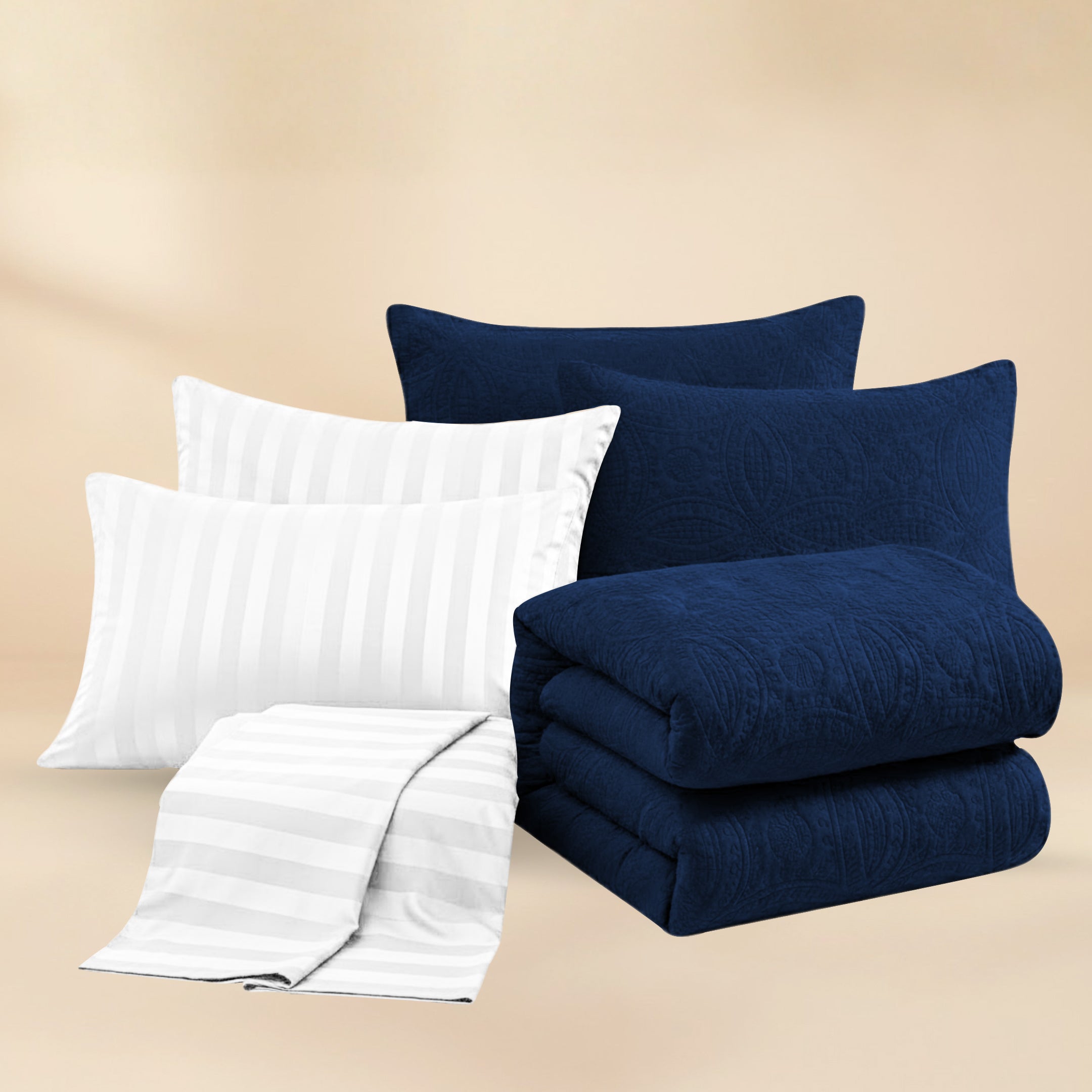 NAVY 6 PCS SET (white)