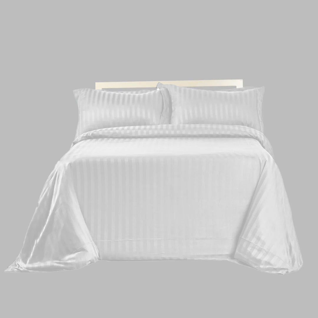 STRIPED WHITE SHEET SET