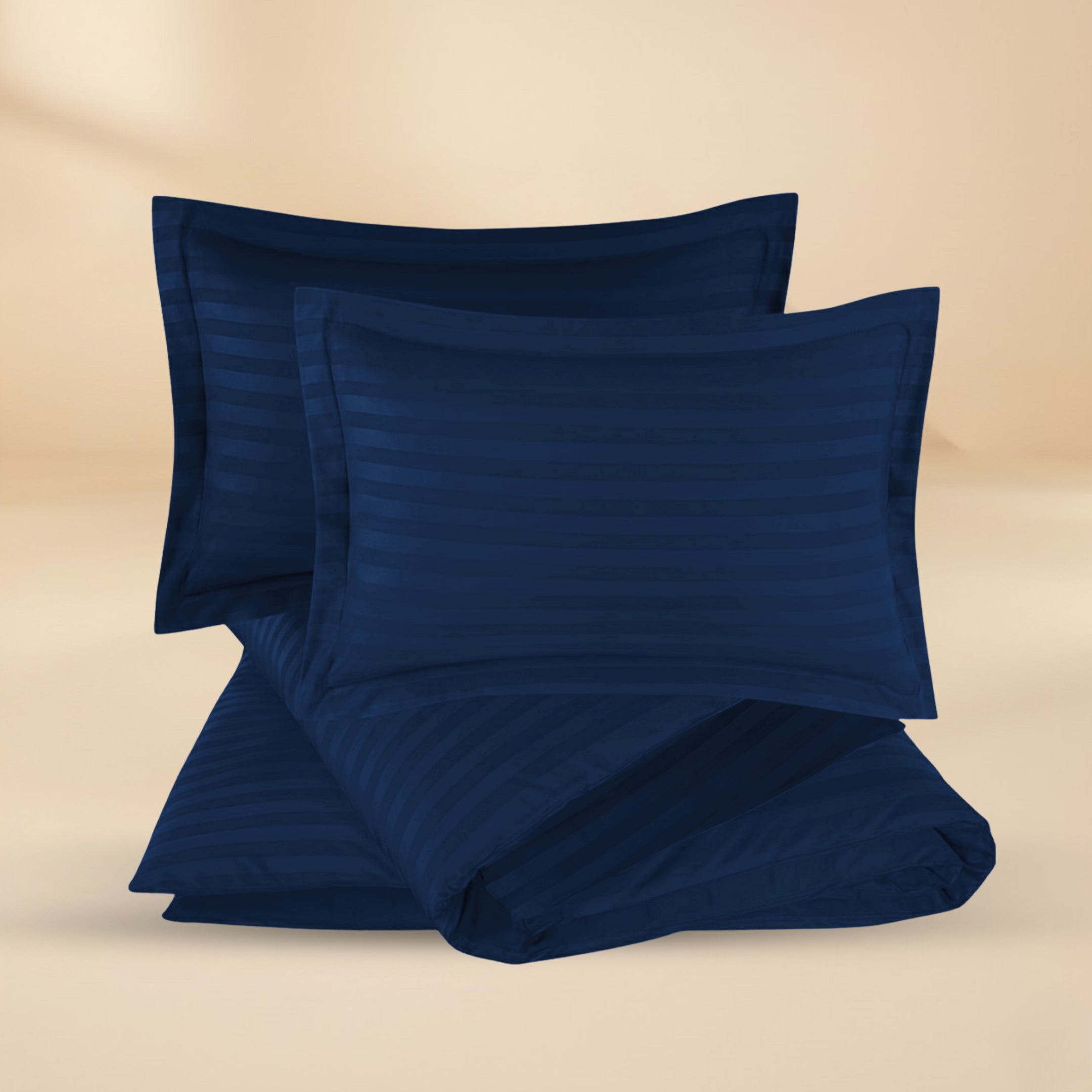STRIPED NAVY BED SHEET SET