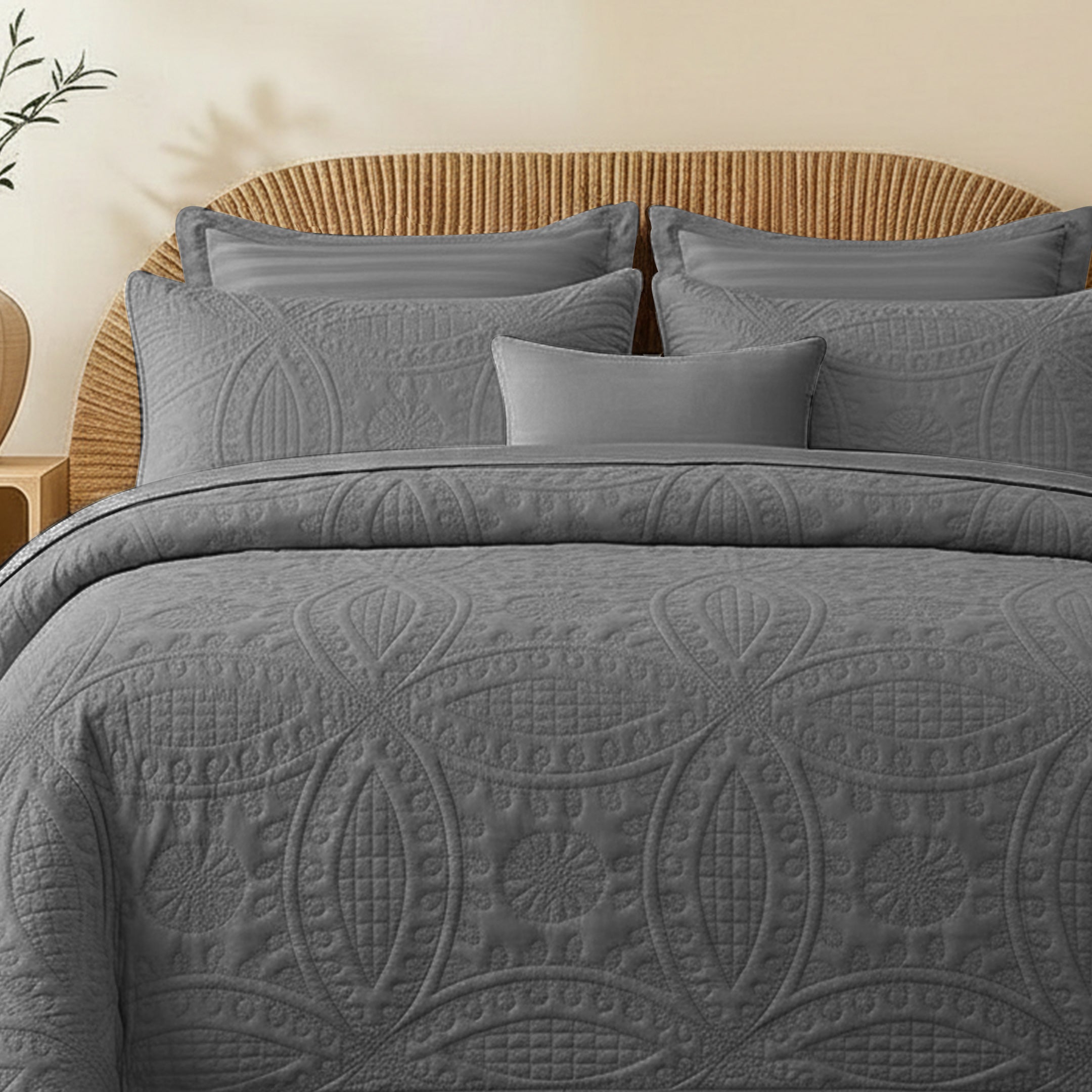 GREY 6 PCS SET (white)